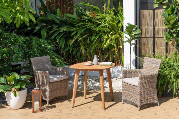 Bermuda carver chair, Jade table 80x80cm.jpeg Bermuda Live Bistro Set - Image 1