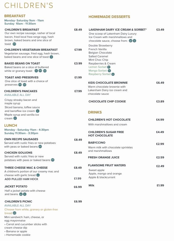 Childrens web Children's menu