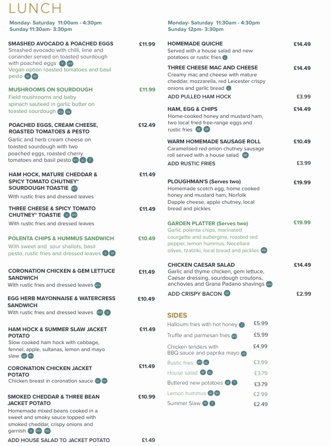 Lunch Web Lunch menu