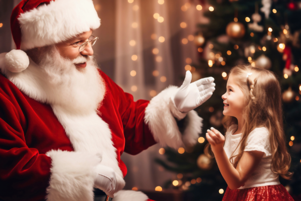 Santa and little girl