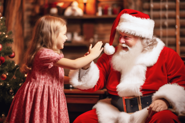Santa with girl