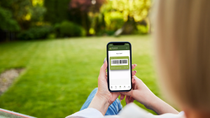 Mobile phone with Thetford Garden Centre Loyalty App